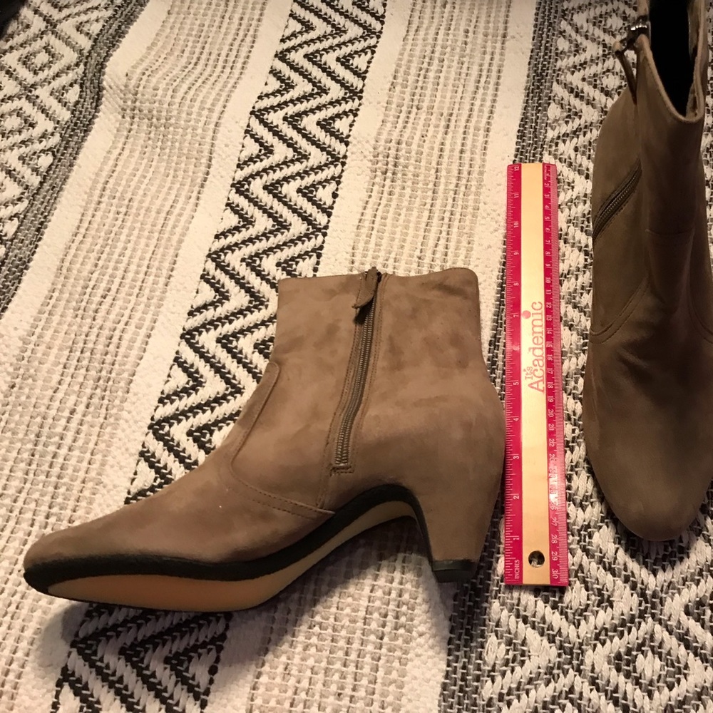 Like new! Sam Edelman Suede Brownish Gray Ankle Boots with Zipper on the Side